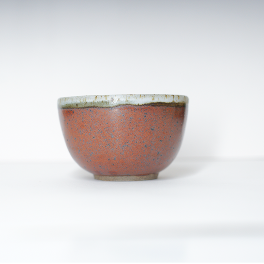 Tea Bowl / Cup - copper / white